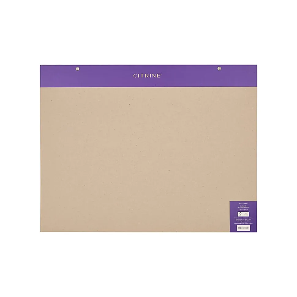 Citrine 12-Month Desk Calendar, 22” x 17”, Midnight Floral, July 2026 - June 2027, Total Qty 1