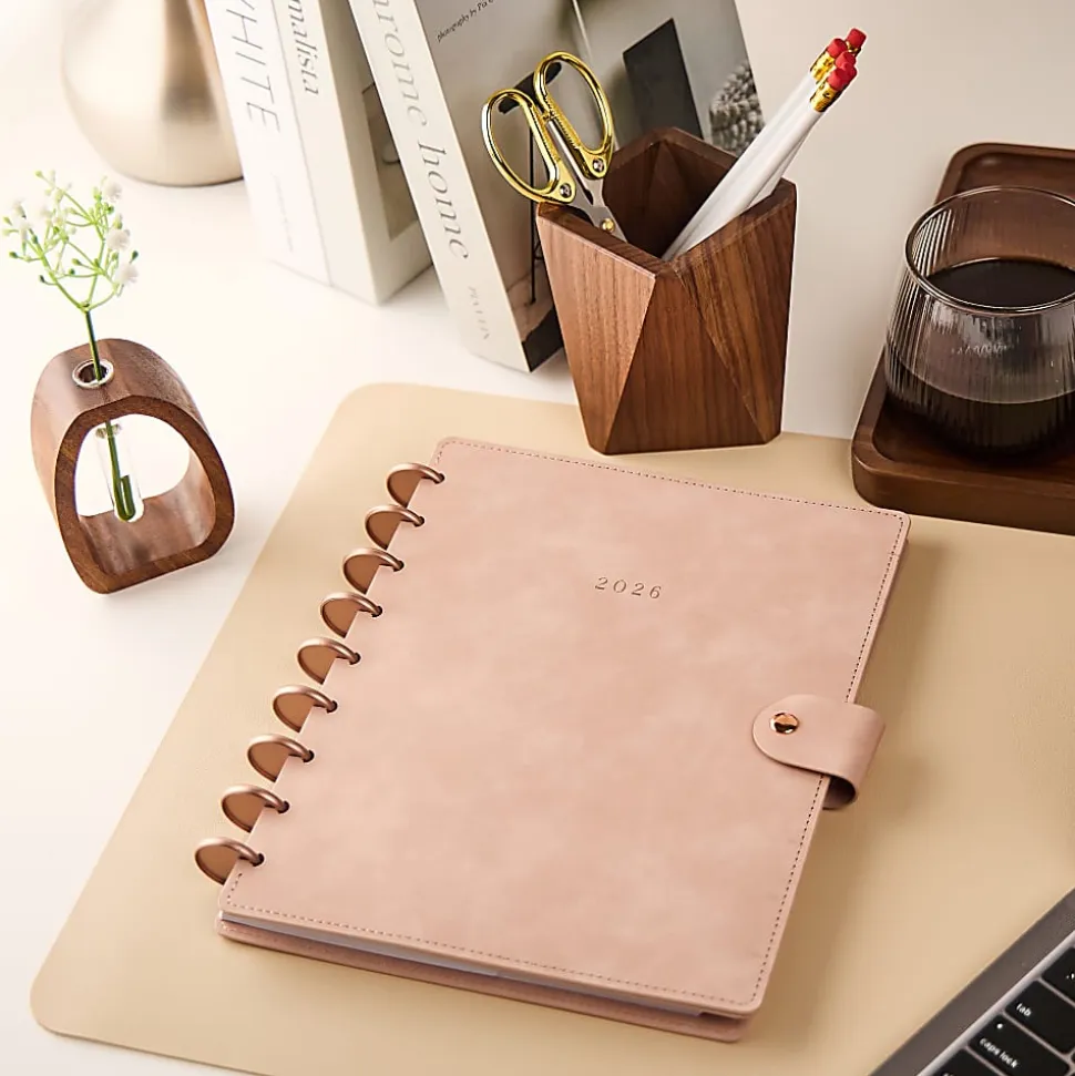 2026 Citrine Monthly/Weekly Classic Disc Bound Planner, 7" x 9-1/4", Blush, January To December, PD0123C008