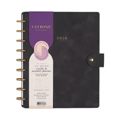 2026 Citrine Monthly/Weekly Classic Disc Bound Planner, 7" x 9-1/4", Midnight, January To December, PD0123C001