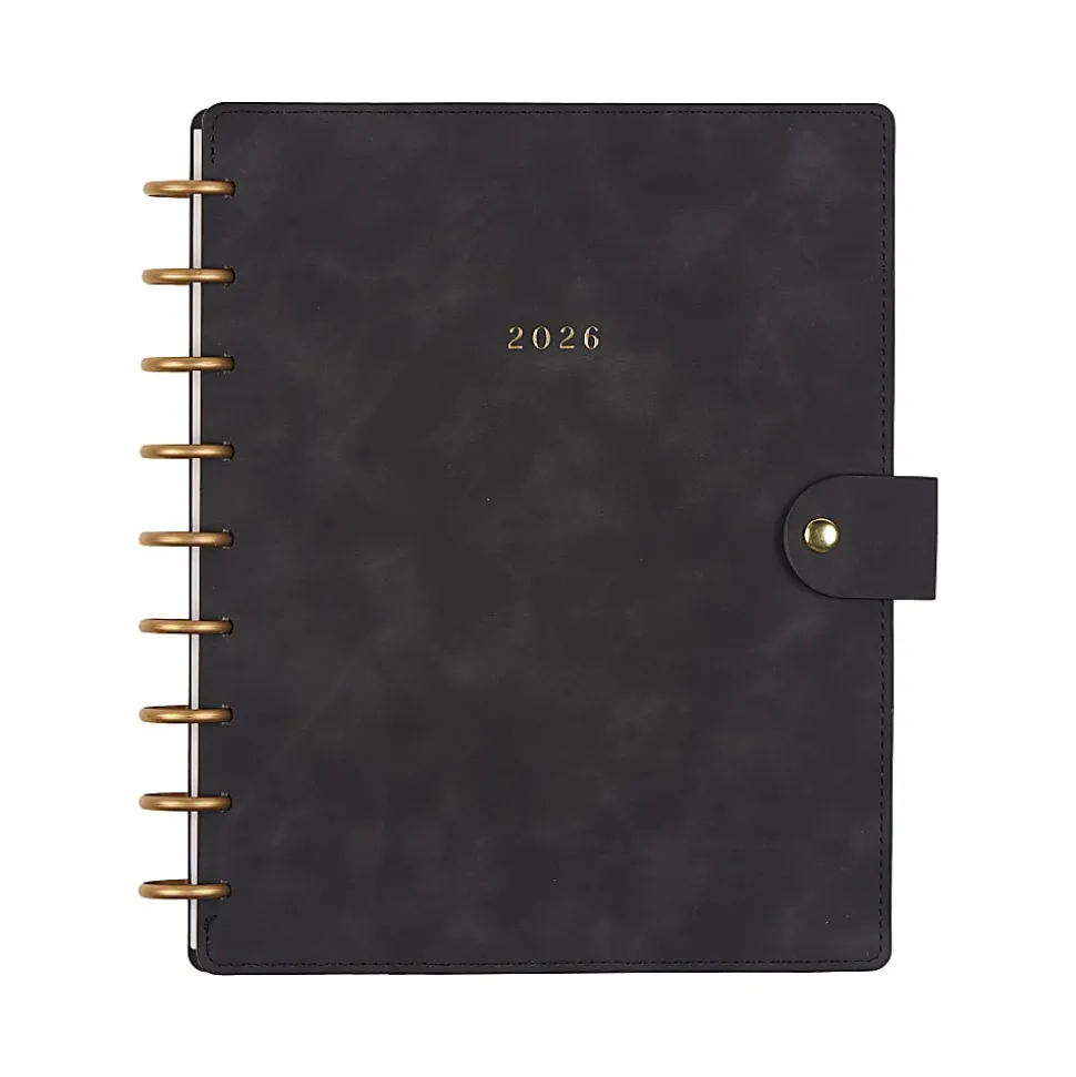 2026 Citrine Monthly/Weekly Classic Disc Bound Planner, 7" x 9-1/4", Midnight, January To December, PD0123C001