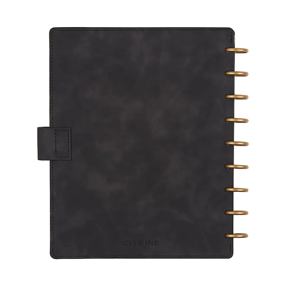 2026 Citrine Monthly/Weekly Classic Disc Bound Planner, 7" x 9-1/4", Midnight, January To December, PD0123C001
