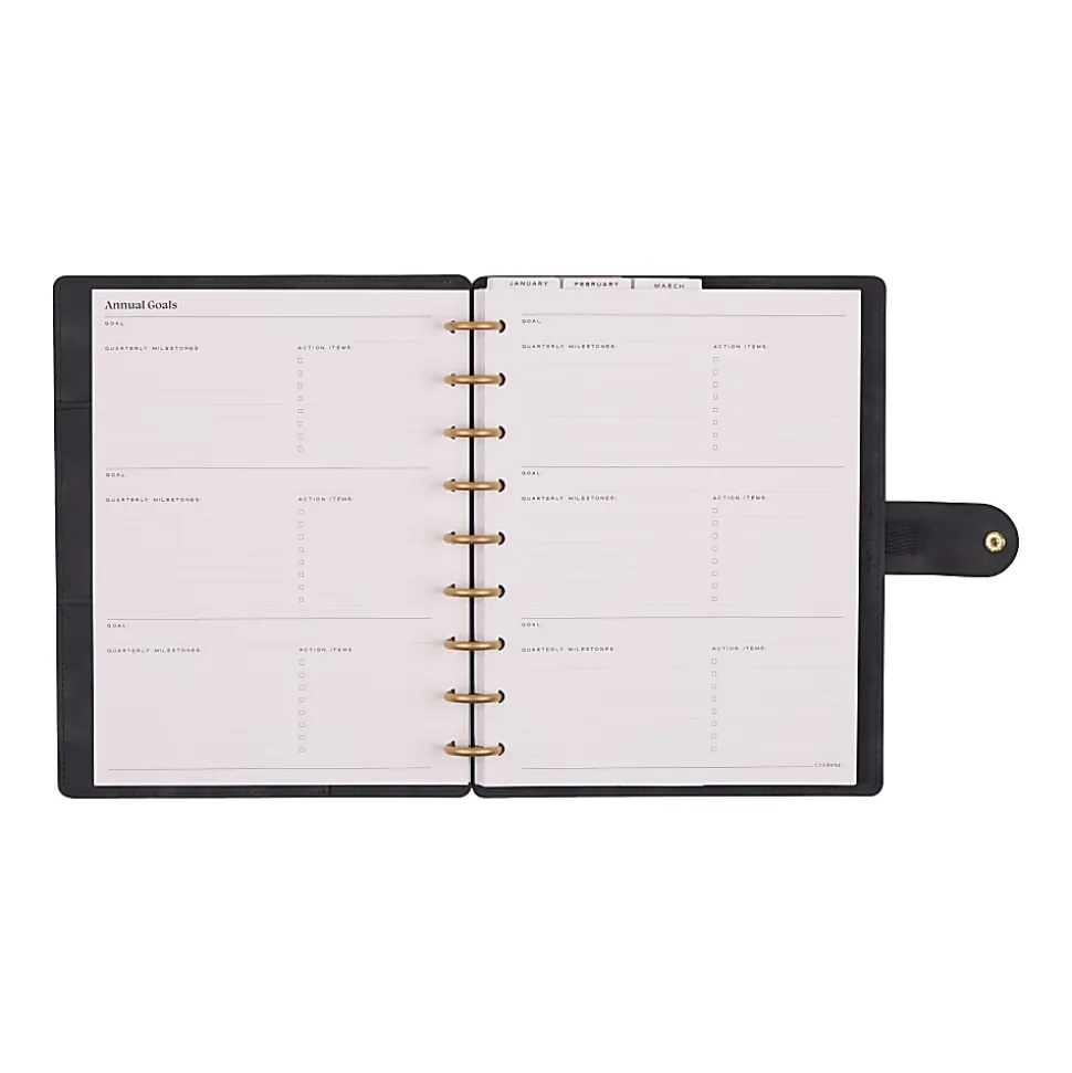 2026 Citrine Monthly/Weekly Classic Disc Bound Planner, 7" x 9-1/4", Midnight, January To December, PD0123C001