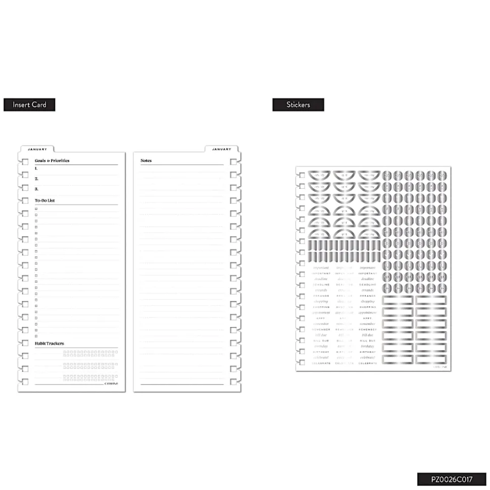 2026 Citrine Monthly/Weekly Classic Customizable Twin Loop Planner, 7" x 9-1/4", Mocha, January To December, PZ0026C017