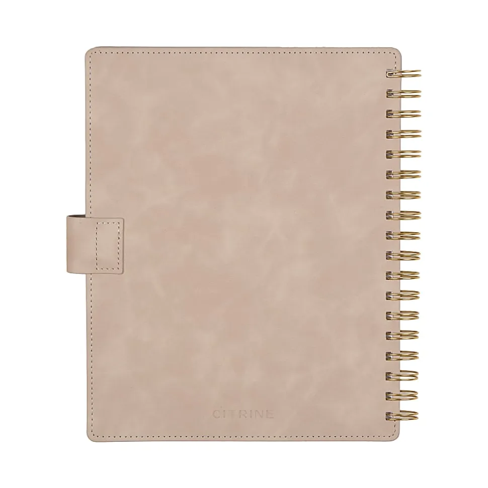 2026 Citrine Monthly/Weekly Classic Customizable Twin Loop Planner, 7" x 9-1/4", Mocha, January To December, PZ0026C017