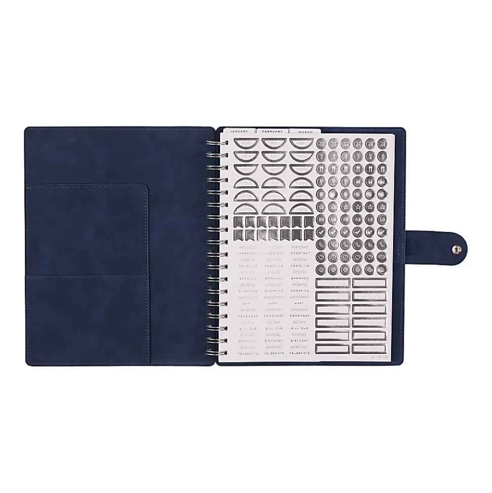 2026 Citrine Monthly/Weekly Classic Customizable Twin Loop Planner, 7" x 9-1/4", Navy Blue, January To December, PZ0030C004