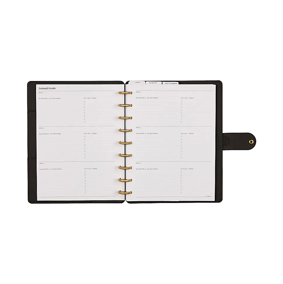 Citrine Monthly/Weekly Classic Disc-Bound Academic Planner, 7" x 9-1/4", Midnight Floral, July 2026 to June 2027, Total Quantity 1