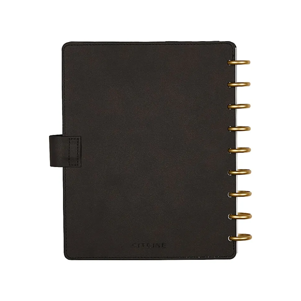 Citrine Monthly/Weekly Classic Disc-Bound Academic Planner, 7" x 9-1/4", Midnight Floral, July 2026 to June 2027, Total Quantity 1