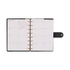 2026 Citrine Monthly/Weekly Small Disc Bound Planner, 5-3/4” x 8”, Midnight Bow, January To December, PD0124S009