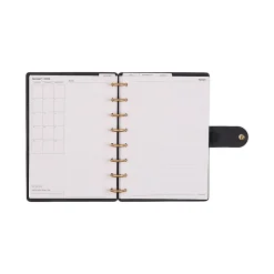 2026 Citrine Monthly/Weekly Small Disc Bound Planner, 5-3/4” x 8”, Midnight Bow, January To December, PD0124S009