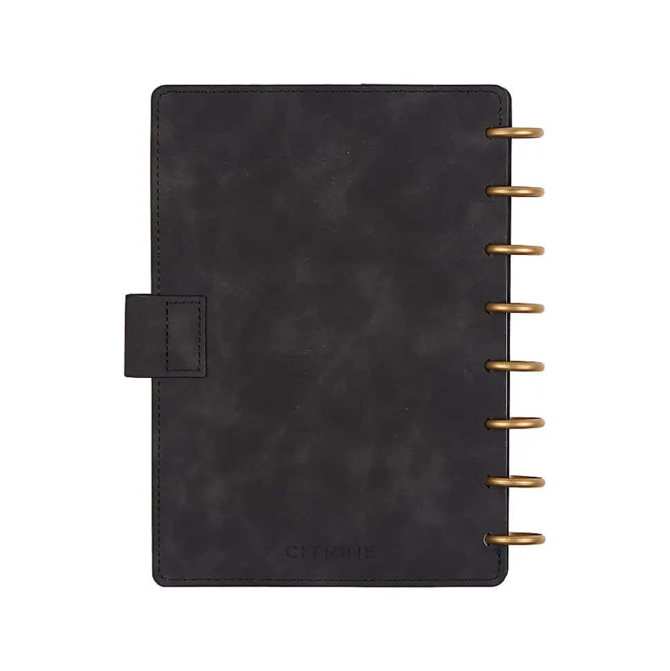 2026 Citrine Monthly/Weekly Small Disc Bound Planner, 5-3/4” x 8”, Midnight Bow, January To December, PD0124S009