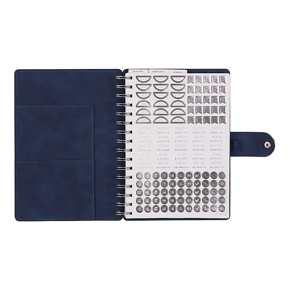 2026 Citrine Monthly/Weekly Small Customizable Twin Loop Planner, 5-3/4" x 8", Navy Blue, January To December, PZ0031S002