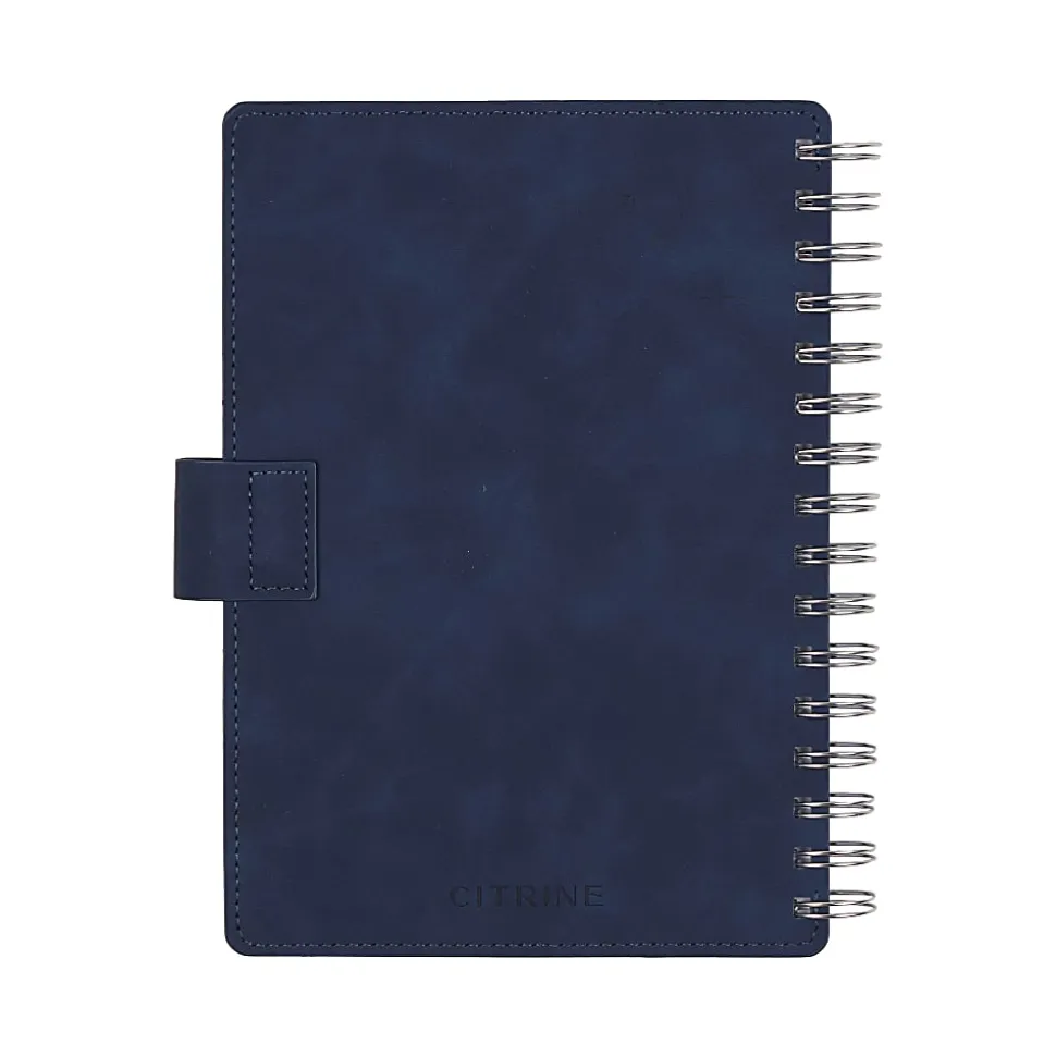 2026 Citrine Monthly/Weekly Small Customizable Twin Loop Planner, 5-3/4" x 8", Navy Blue, January To December, PZ0031S002