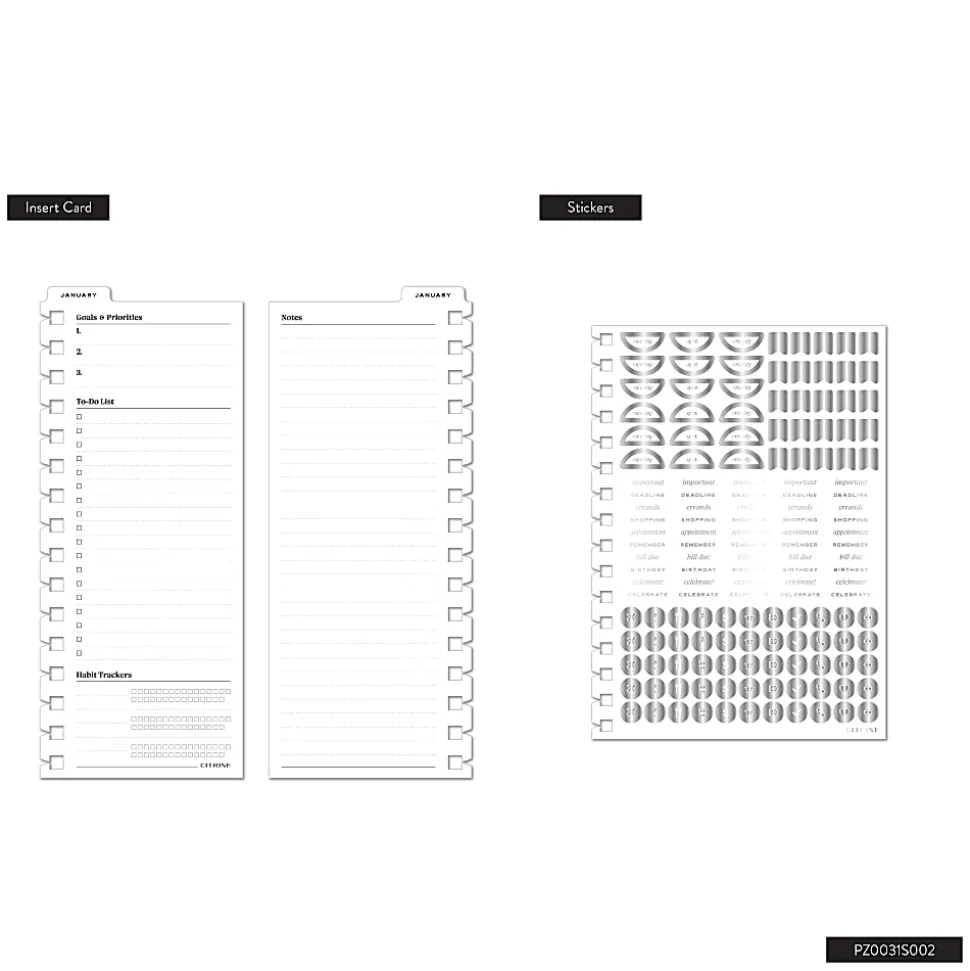 2026 Citrine Monthly/Weekly Small Customizable Twin Loop Planner, 5-3/4" x 8", Navy Blue, January To December, PZ0031S002