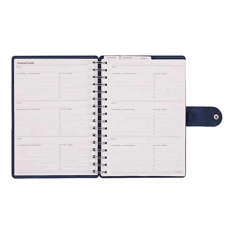2026 Citrine Monthly/Weekly Small Customizable Twin Loop Planner, 5-3/4" x 8", Navy Blue, January To December, PZ0031S002