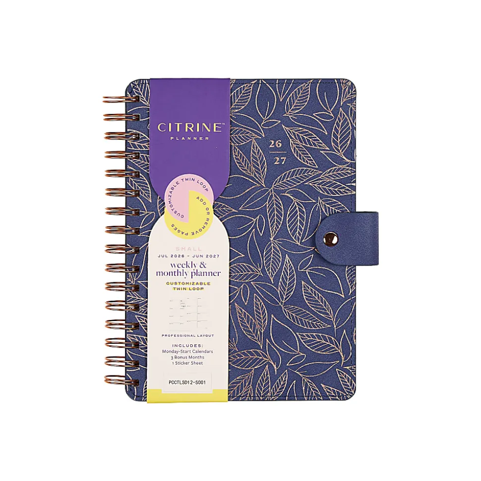 Citrine Monthly/Weekly Twin Loop Planner, 5-3/4" x 8", Twilight, July 2026-June 2027, Total Qty 1