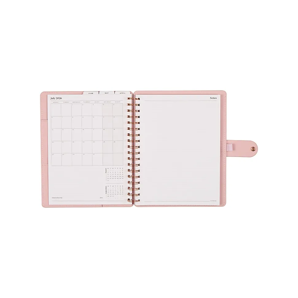 Citrine 12-Month Monthly/Weekly Classic Customizable Twin Loop Planner, 7" x 9-1/4", Blush, July 2026-June 2027, Total Qty 1