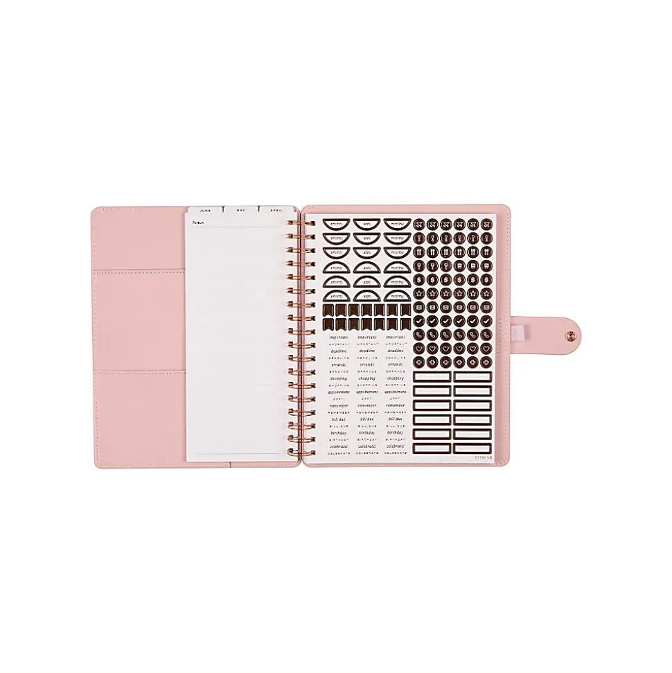 Citrine 12-Month Monthly/Weekly Classic Customizable Twin Loop Planner, 7" x 9-1/4", Blush, July 2026-June 2027, Total Qty 1