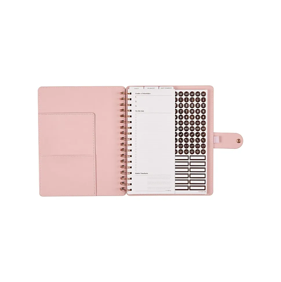 Citrine 12-Month Monthly/Weekly Classic Customizable Twin Loop Planner, 7" x 9-1/4", Blush, July 2026-June 2027, Total Qty 1