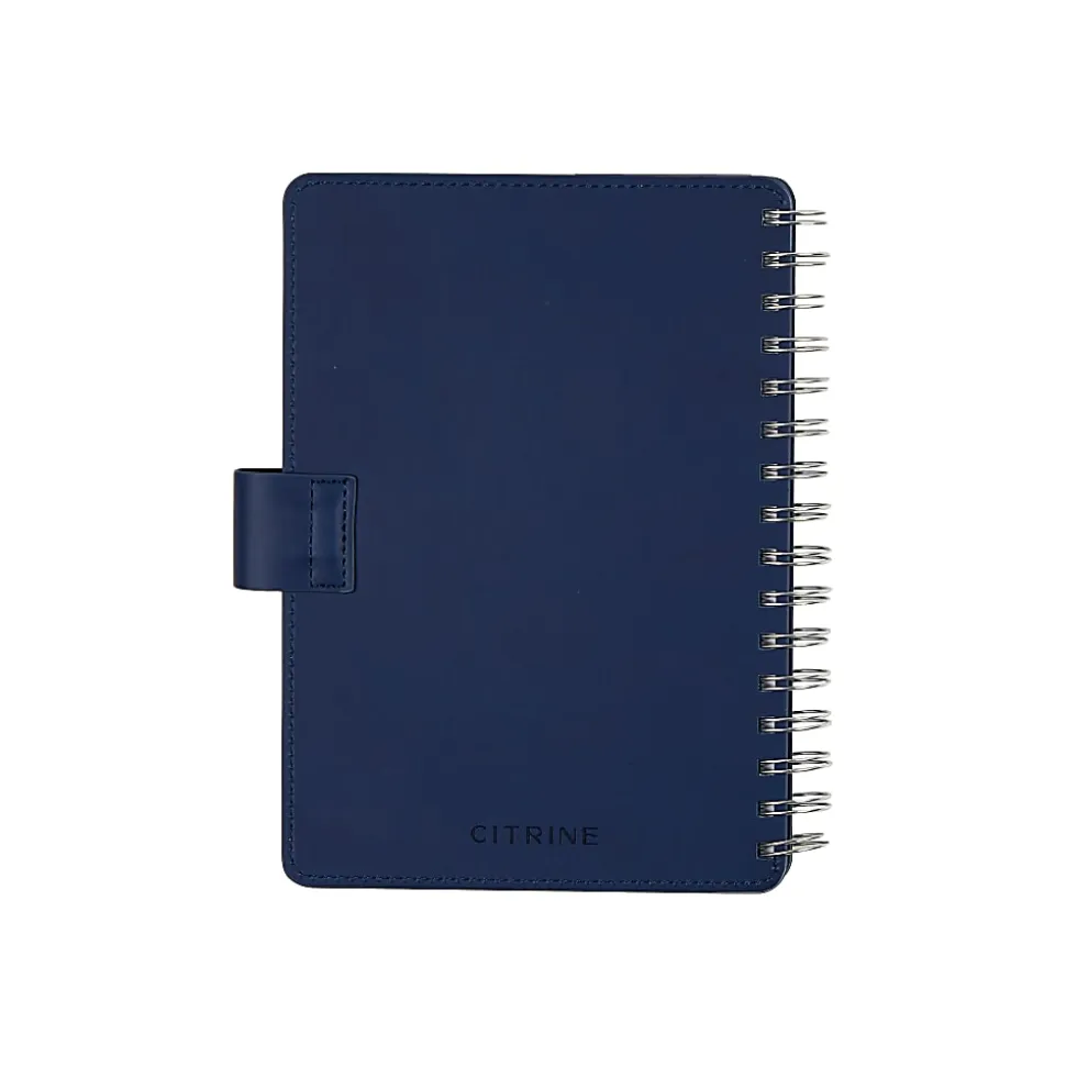 Citrine 12-Month Monthly/Weekly Twin Loop Planner, 5-13/16" x 8", Navy Bow, July 2026-June 2027, Total Qty 1