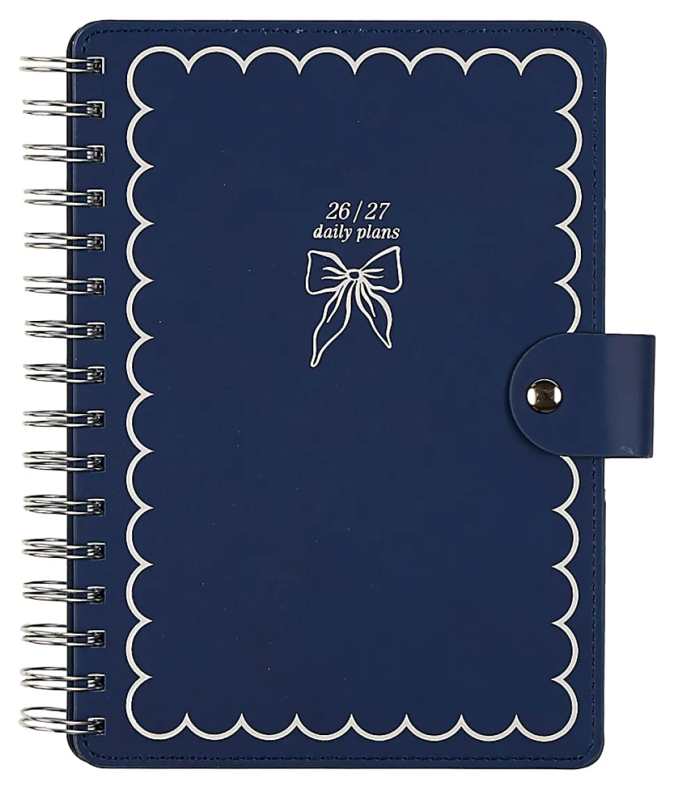 Citrine 12-Month Monthly/Weekly Twin Loop Planner, 5-13/16" x 8", Navy Bow, July 2026-June 2027, Total Qty 1