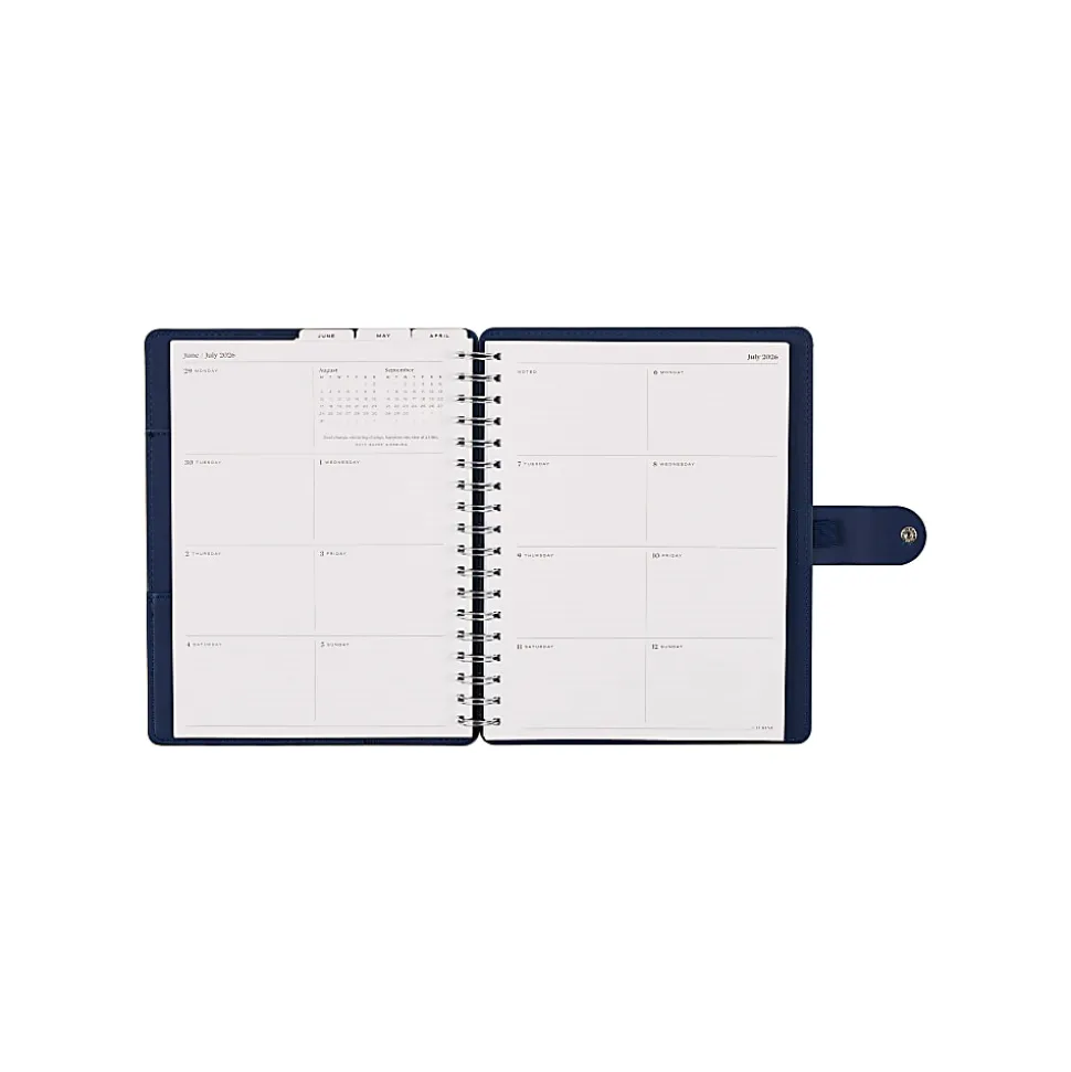 Citrine 12-Month Monthly/Weekly Classic Customizable Twin Loop Planner, 7" x 9-1/4", Navy Bow, July 2026-June 2027, Total Qty 1