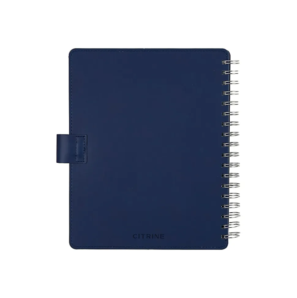 Citrine 12-Month Monthly/Weekly Classic Customizable Twin Loop Planner, 7" x 9-1/4", Navy Bow, July 2026-June 2027, Total Qty 1