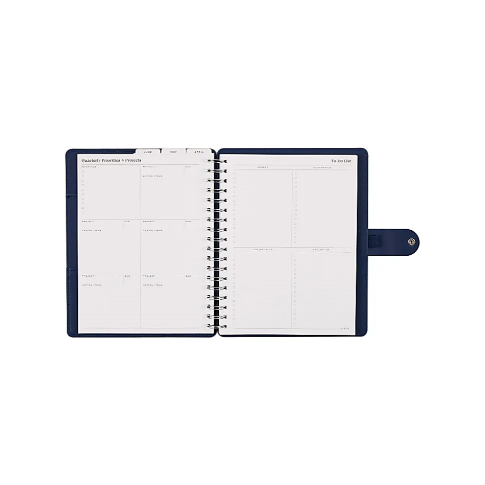 Citrine 12-Month Monthly/Weekly Classic Customizable Twin Loop Planner, 7" x 9-1/4", Navy Bow, July 2026-June 2027, Total Qty 1