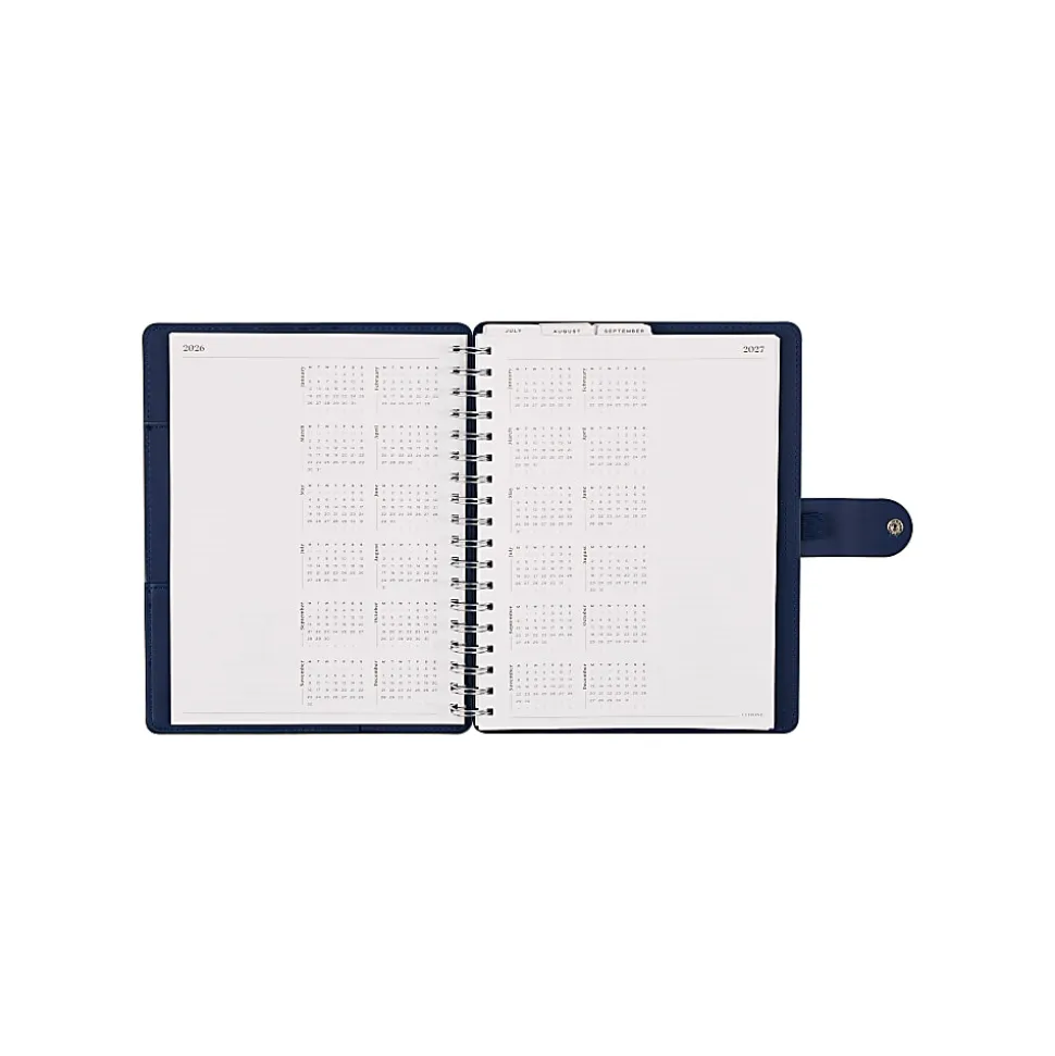 Citrine 12-Month Monthly/Weekly Classic Customizable Twin Loop Planner, 7" x 9-1/4", Navy Bow, July 2026-June 2027, Total Qty 1