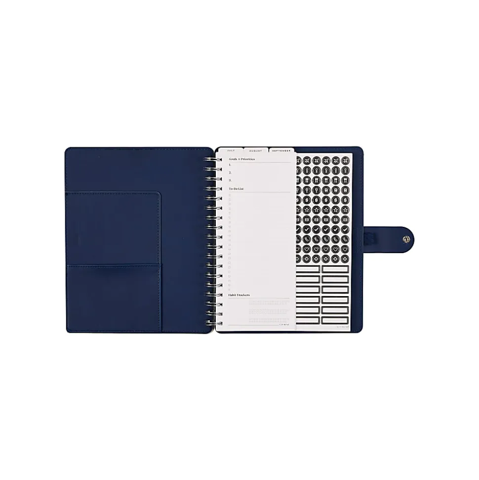 Citrine 12-Month Monthly/Weekly Classic Customizable Twin Loop Planner, 7" x 9-1/4", Navy Bow, July 2026-June 2027, Total Qty 1