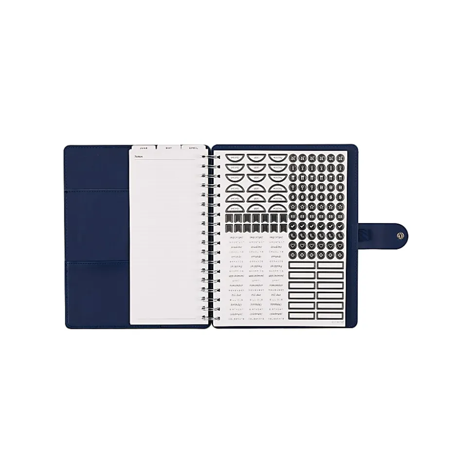 Citrine 12-Month Monthly/Weekly Classic Customizable Twin Loop Planner, 7" x 9-1/4", Navy Bow, July 2026-June 2027, Total Qty 1