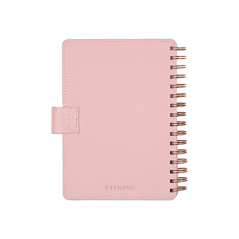 Citrine 12-Month Monthly/Weekly Small Customizable Twin Loop Planner, 5-3/4" x 8", Blush, July 2026-June 2027, Total Qty 1
