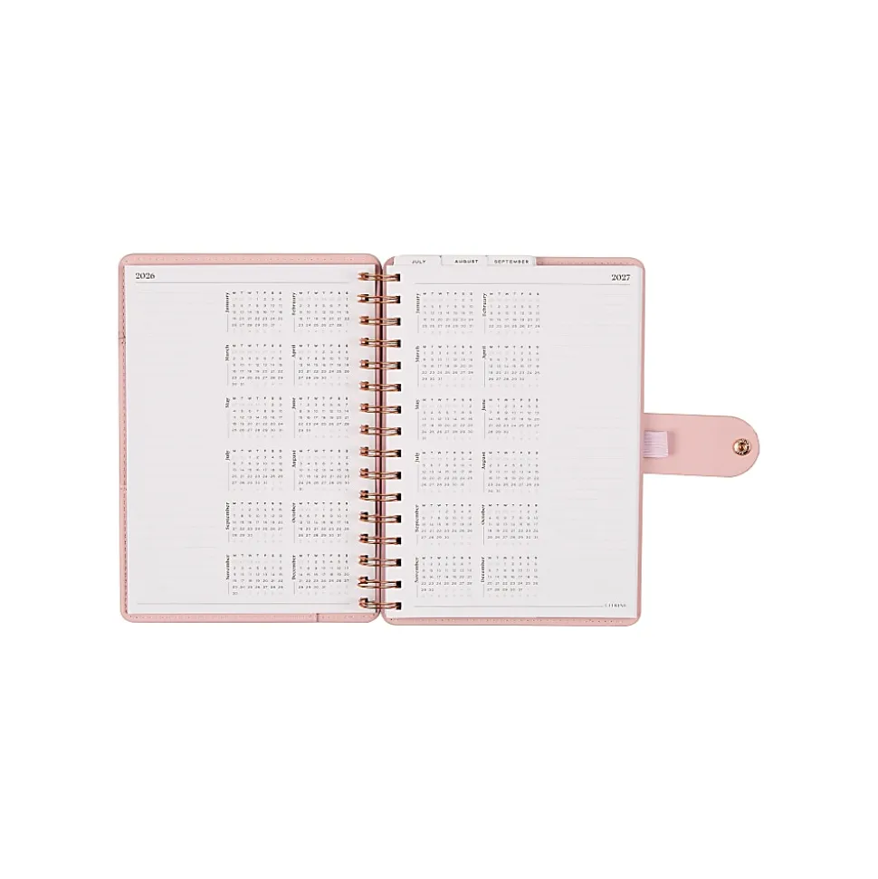 Citrine 12-Month Monthly/Weekly Small Customizable Twin Loop Planner, 5-3/4" x 8", Blush, July 2026-June 2027, Total Qty 1