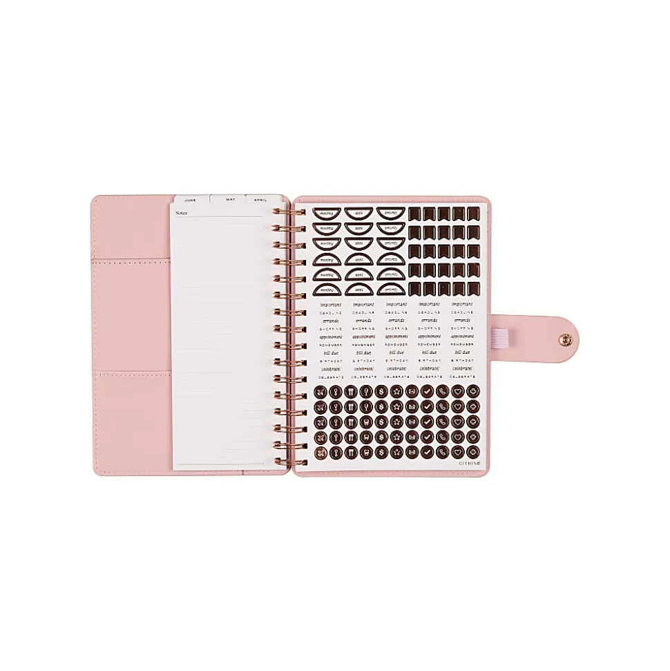 Citrine 12-Month Monthly/Weekly Small Customizable Twin Loop Planner, 5-3/4" x 8", Blush, July 2026-June 2027, Total Qty 1
