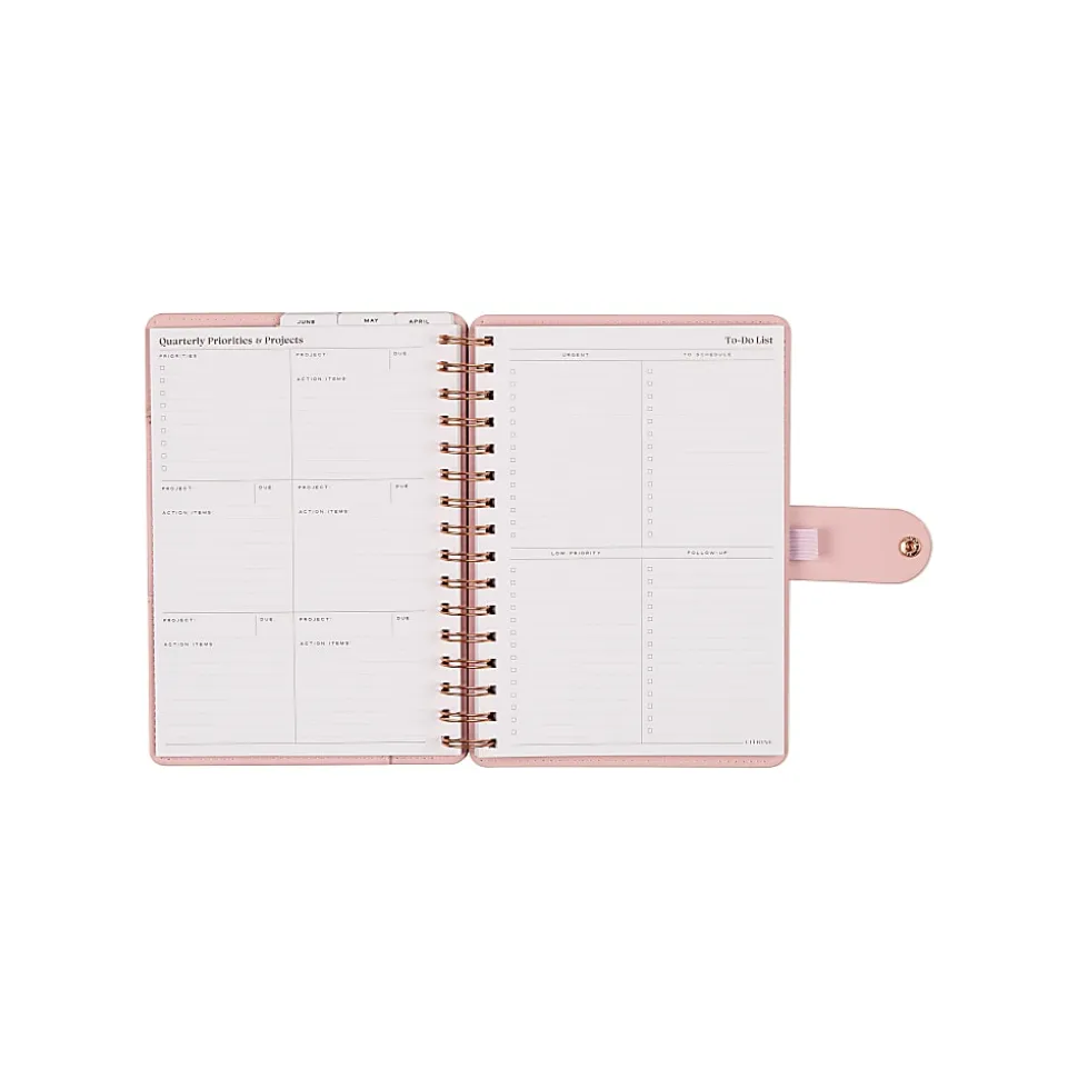 Citrine 12-Month Monthly/Weekly Small Customizable Twin Loop Planner, 5-3/4" x 8", Blush, July 2026-June 2027, Total Qty 1