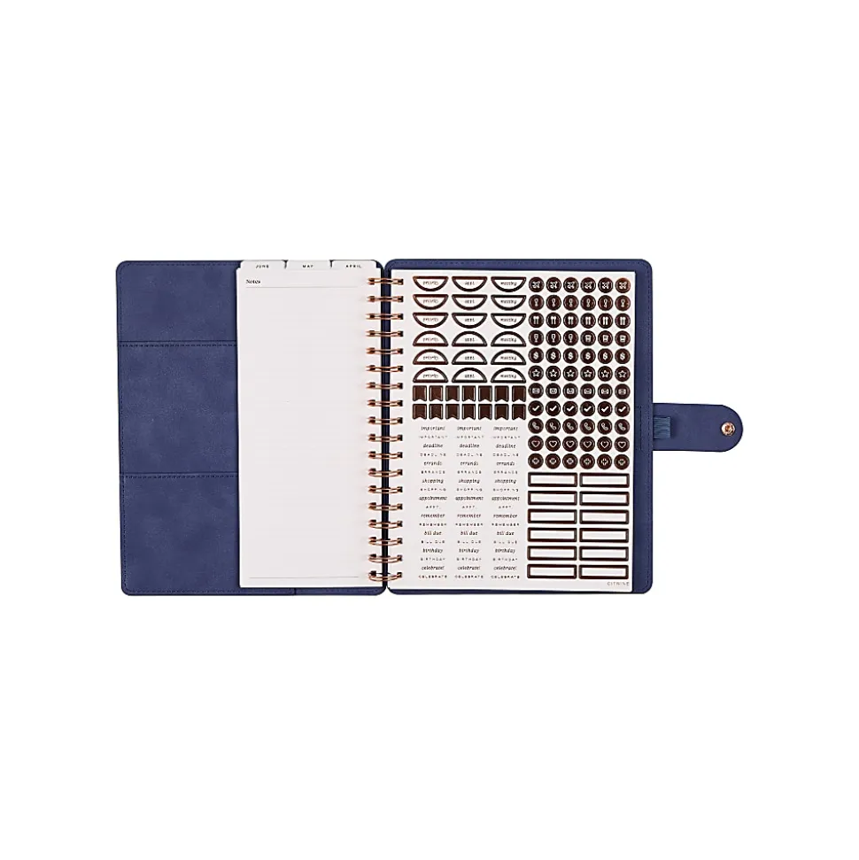 Citrine 12-Month Monthly/Weekly Classic Customizable Twin Loop Planner, 7" x 9-1/4", Twilight Leaves, July 2026-June 2027, Total Qty 1