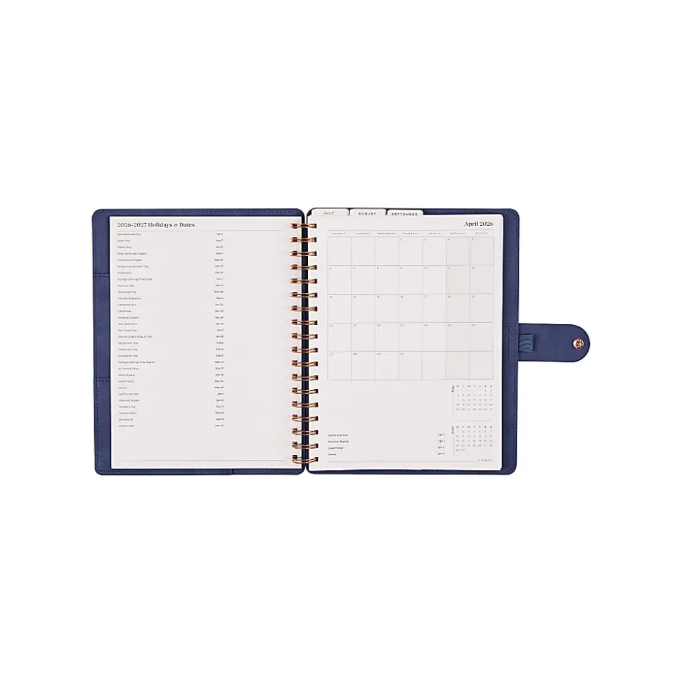 Citrine 12-Month Monthly/Weekly Classic Customizable Twin Loop Planner, 7" x 9-1/4", Twilight Leaves, July 2026-June 2027, Total Qty 1