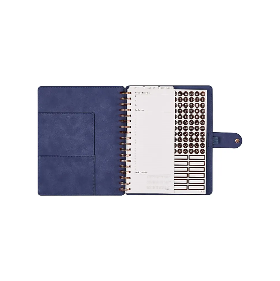 Citrine 12-Month Monthly/Weekly Classic Customizable Twin Loop Planner, 7" x 9-1/4", Twilight Leaves, July 2026-June 2027, Total Qty 1