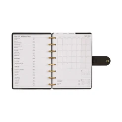 Citrine 12-Month Monthly/Weekly Discbound Planner, 5-13/16" x 8", Midnight Floral, July 2026-June 2027, Total Qty 1