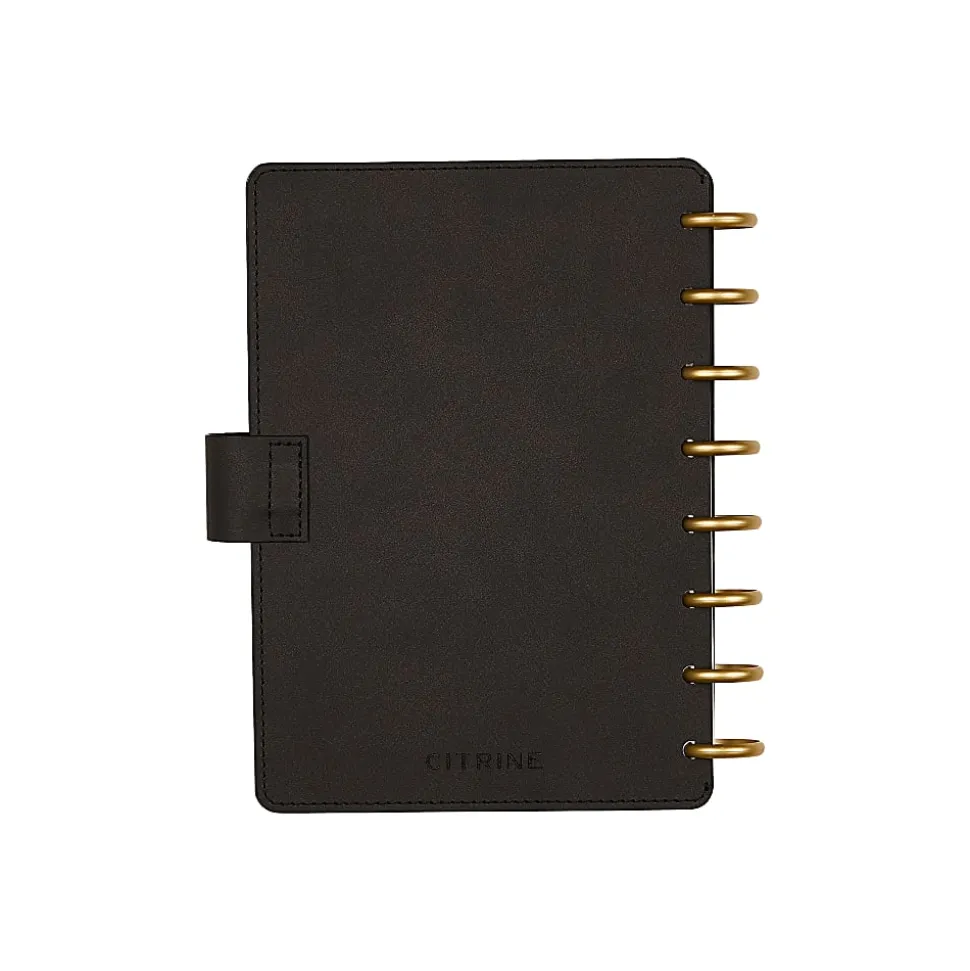 Citrine 12-Month Monthly/Weekly Discbound Planner, 5-13/16" x 8", Midnight Floral, July 2026-June 2027, Total Qty 1