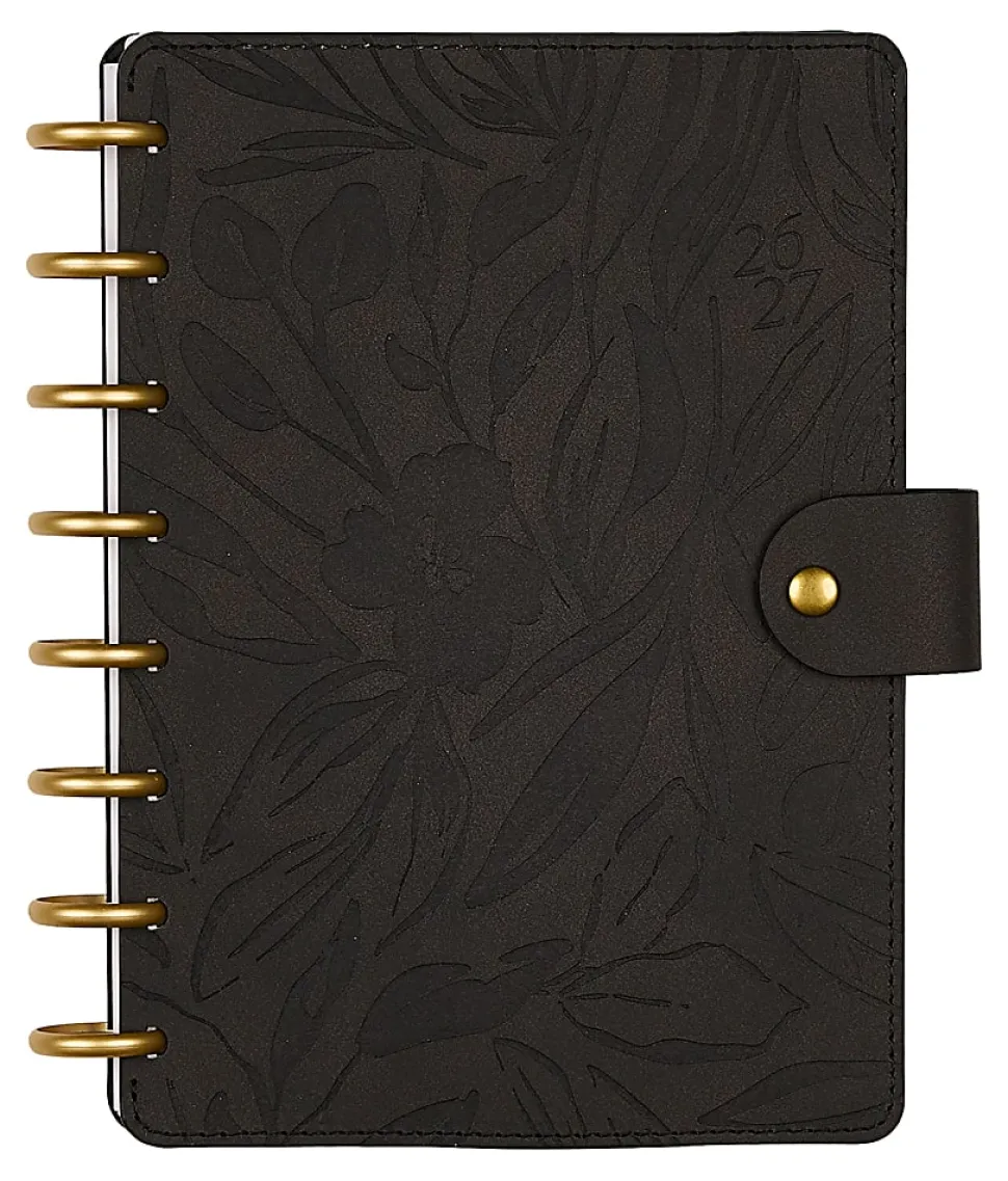 Citrine 12-Month Monthly/Weekly Discbound Planner, 5-13/16" x 8", Midnight Floral, July 2026-June 2027, Total Qty 1