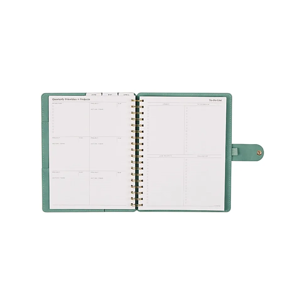 Citrine 12-Month Monthly/Weekly Classic Customizable Twin Loop Planner, 7" x 9-1/4", Sage Waves, July 2026-June 2027, Total Qty 1