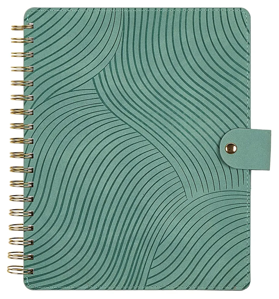 Citrine 12-Month Monthly/Weekly Classic Customizable Twin Loop Planner, 7" x 9-1/4", Sage Waves, July 2026-June 2027, Total Qty 1
