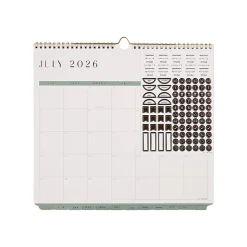Citrine 12-Month Wall Calendar, 12-1/2” x 13-1/2”, Ivory & Sage, July 2026 - June 2027, Total Qty 1