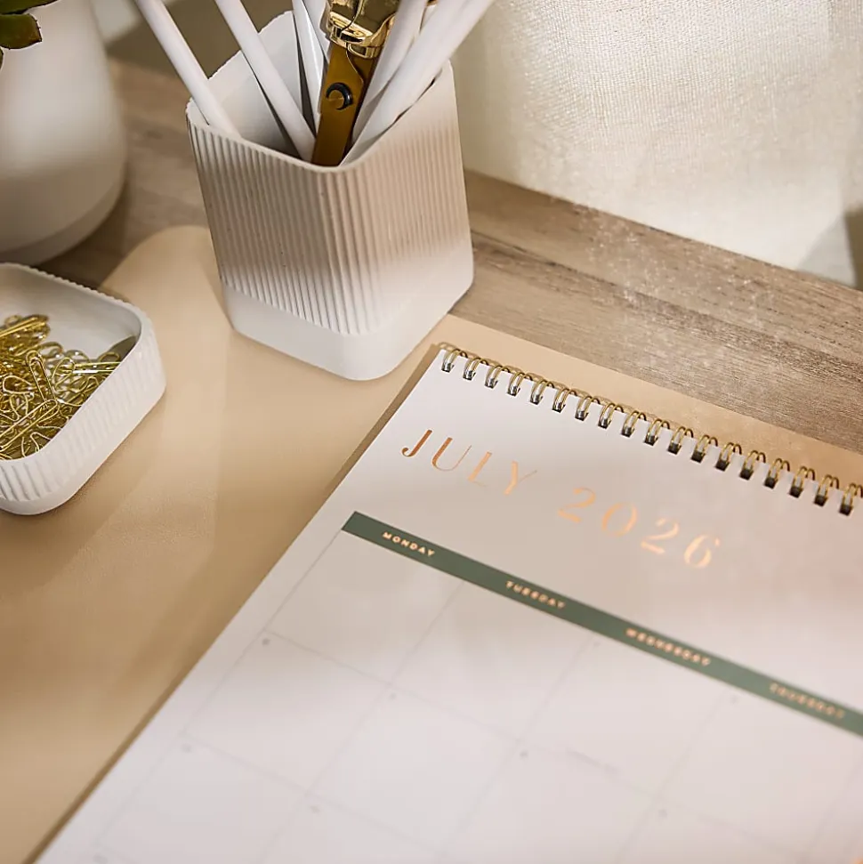 Citrine 12-Month Wall Calendar, 12-1/2” x 13-1/2”, Ivory & Sage, July 2026 - June 2027, Total Qty 1
