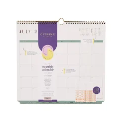 Citrine 12-Month Wall Calendar, 12-1/2” x 13-1/2”, Ivory & Sage, July 2026 - June 2027, Total Qty 1