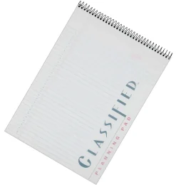Classified C "B" Planning Pad, 8 1/4" x 11 3/4", 140 Pages (70 Sheets), Frosty Clear