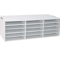 Classroom Keepers® Corrugated Construction Paper Storage Unit, For 9" x 12" Sheets, 15-Slots, White