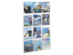 Clear Literature Rack, Magazine, 12 Pockets