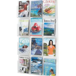 Clear Literature Rack, Magazine, 12 Pockets