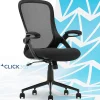 Click365 Flip Ergonomic Mesh Mid-Back Office Task Chair, Black